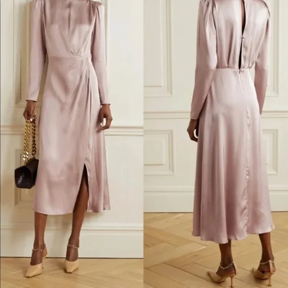 FINAL SALE ‼️NWT  ANINE BING Beige Dress MIDI /Long Sleeve - Picture 3 of 7